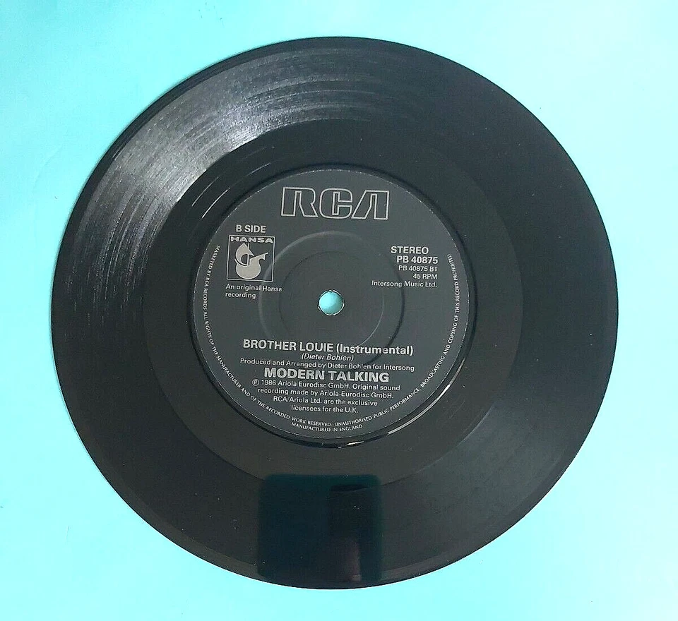 MODERN TALKING - PB 40875 - BROTHER LOUIE / BROTHER LOUIE (INST) 1986 (1674) - Image 4 of 4