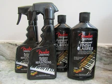 4 x MEGUIAR'S FENDER GUITAR + PIANO FINISH CARE PRODUCTS - SPRAY CLEANER and WAX