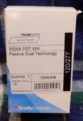 New! Acuity Controls WSXA PDT WH  *268UH8 Passive Dual Technology Sensor Switch