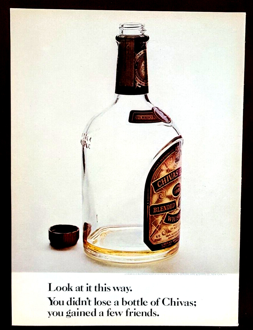 Chivas Regal Scotch Whisky Original 1969 Vintage Print Ad