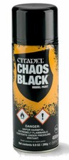 CITADEL COLOUR CHAOS BLACK MODEL SPRAY PAINT 62-02 NEW