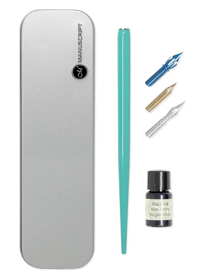 Manuscript Moderne Kalligraphie Set Dip Stift 3 Schreibfedern & Schwarz Tinte - Bild 2 von 3