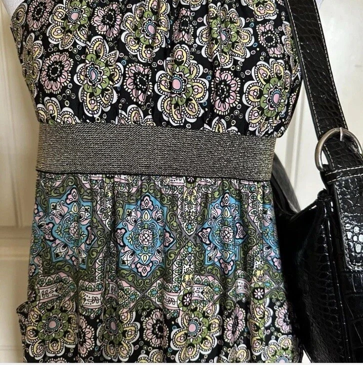 Mini vestido paisley sin tirantes baby phat talla m vintage y2k Foto 2 de 4