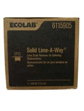 NEW 6 Tubs 1.33lbs each Ecolab Solid Lime-A-Way 6115905 Lime Scale Remover