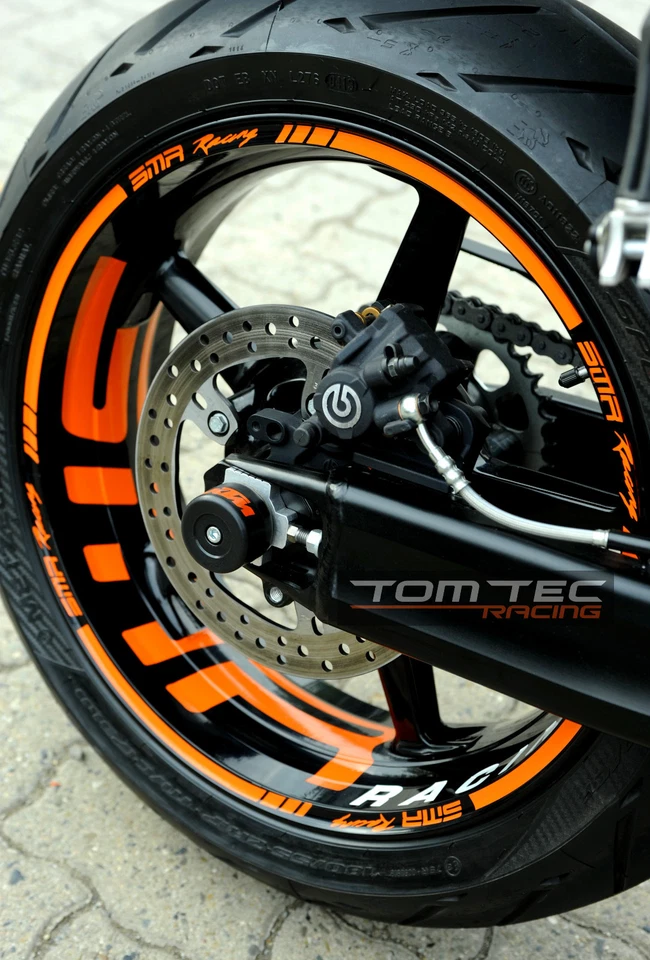 Pegatina pegatina para llantas Supermoto llantas KTM Superduke 950 990 SMR SM RC8 SDR Foto 4 de 4