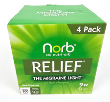 NorbRELIEF Green Light Therapy Migraine Relief LED nutri-orb 9w Four Pack NEW
