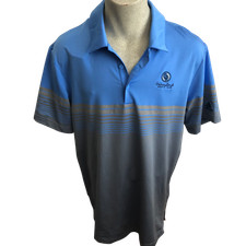 Adidas Ultimate 365 Men s Size Large UPF 50 Golf Polo Shirt Gray Blue Logo NWT