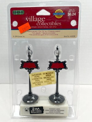 Lemax Village Collectibles Ornate Street Lamp Set 2  44183W Lighting 2004