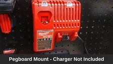 Tool Storage- Pegboard Mount For Milwaukee M12 and M18 MultiVolt Battery Charger