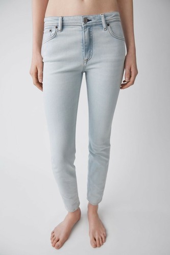 ACNE STUDIOS CLIMB LT Blue Cropped Jeans W24/L32 Blå Konst Slim Skinny Fit  Blue | eBay