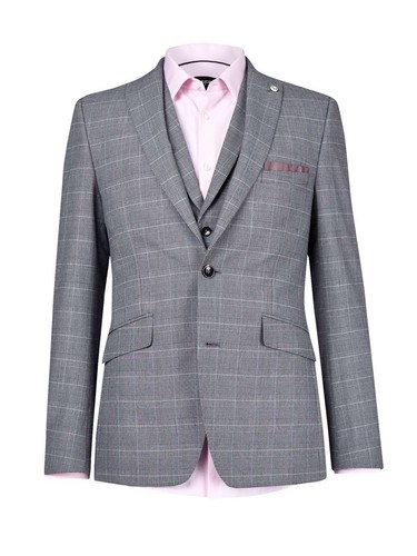 Check Suit Jacket 38R CS172 BB 