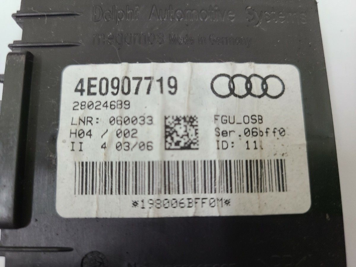 2004-2009 AUDI A8 IMMOBILIZER MODULE OEM 4E0907719 | eBay