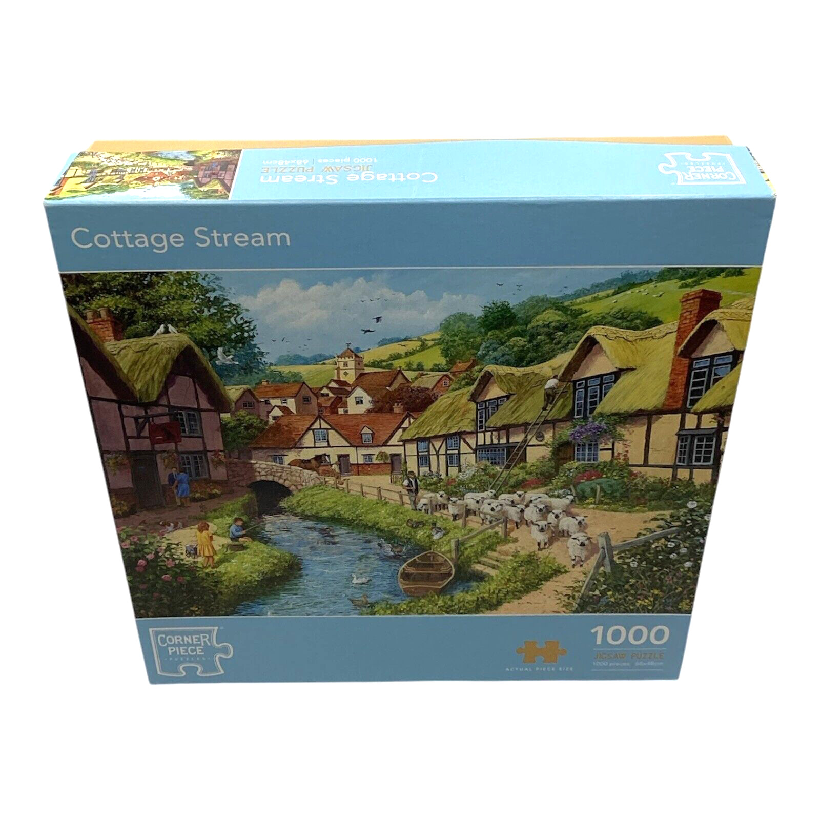 Corner Piece Cottage Stream 1000 Piece Jigsaw Puzzle Used Complete