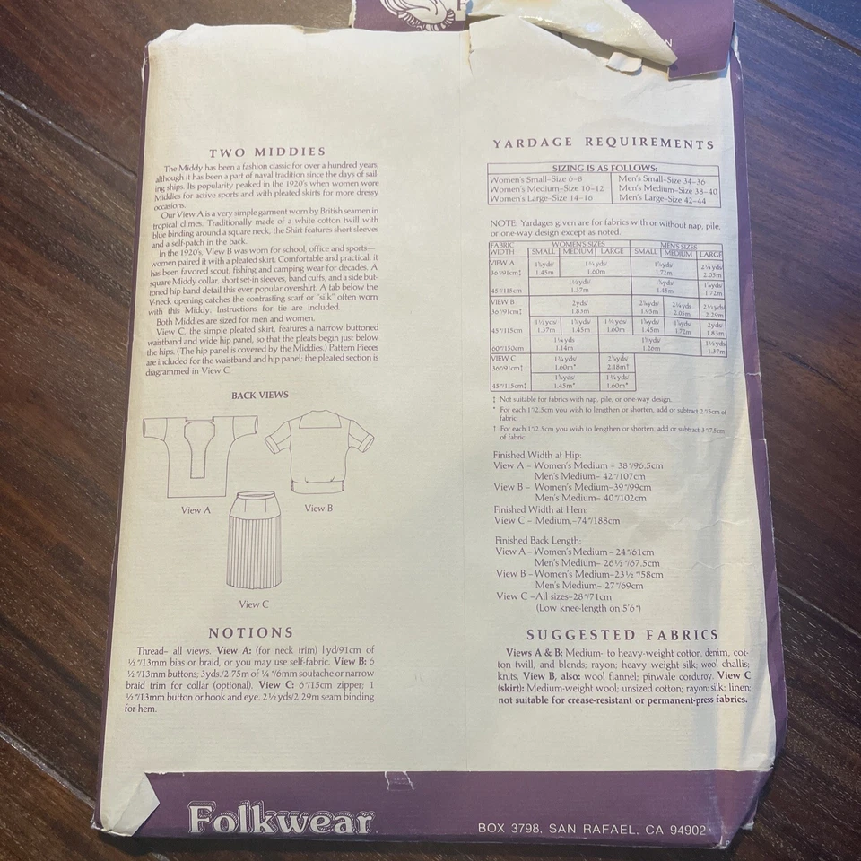 VTG Folkwear 211 Two Middies Sailing Shirts Sized for Men/Women S-M-L NEW! - Image 2 of 4