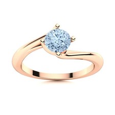 Sterling Silver Crown Chakra Aquamarine Stone Solitaire Mother Ring Jewelry