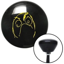 Yellow Angry Meme Black Retro Shift Knob w/ M16x1.5 Insert Shifter Auto Manual