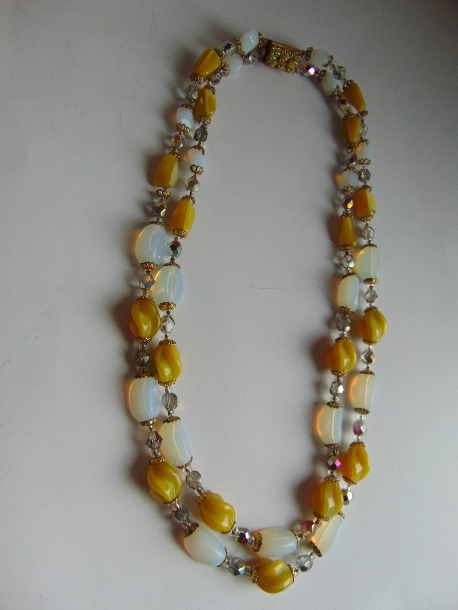 Pendentif En Verre De Murano Signé – Forme Feuille – Doré Et Couleurs – Occasion