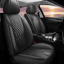 Black For Dodge Car Seat Covers Full Set 5-seats Leather Front Rear Protectors