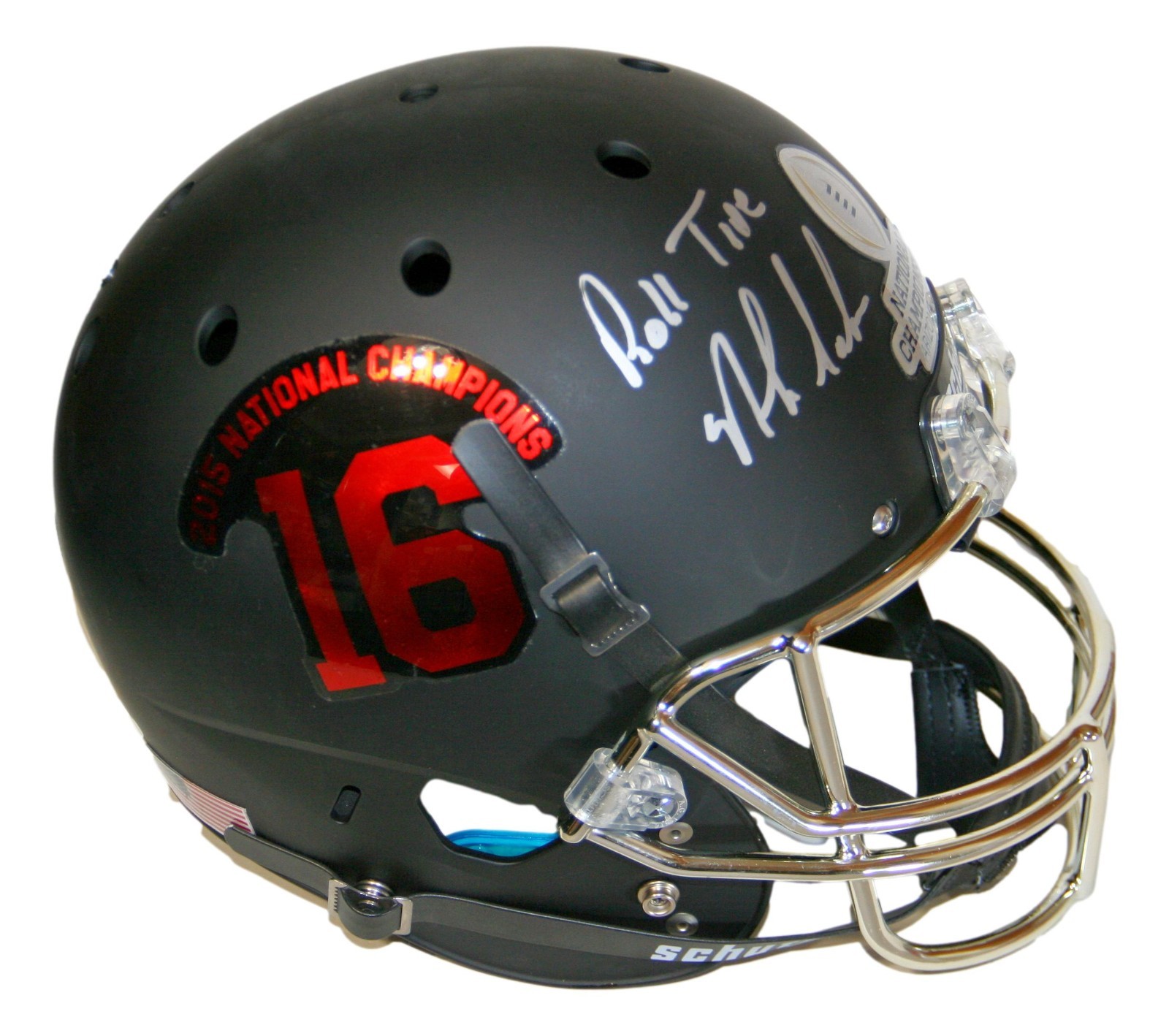 Nick Saban Autographed Signed Alabama Crimson Tide Full Size 2015 National Champs Helmet JSA 