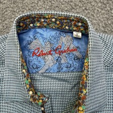 Robert Graham Shirt Men Large Long Sleeve Button Up Flip Cuff Classic Fit