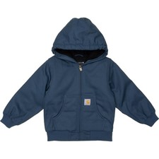 Carhartt Toddler Boy Navy Canvas Insulated Hooded Active Jacket US 3T, 4T NWT