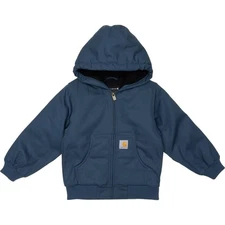 Carhartt Toddler Boy Navy Canvas Insulated Hooded Active Jacket US 3T, 4T NWT