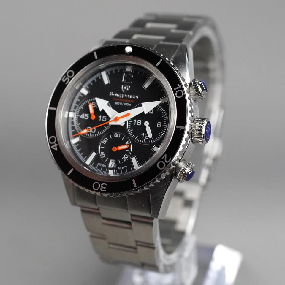 Brand NewBourgeonner Vintage Chronograph Diver BG-002 Men's41mm Watch NewBattery - Image 4 of 4