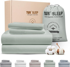 TWK 1200 TC 100 Egyptian Long-Staple Cotton Bedding Sheets Set, Luxury Hotel St