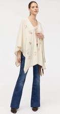 NWT JOHNNY WAS Whipstitch Wrap Sz O/S Embroidered Cashmere Wool Luxury 428