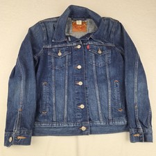 Levi's Premium Denim Trucker Jacket Womens Blue Jean Size Small Button Up