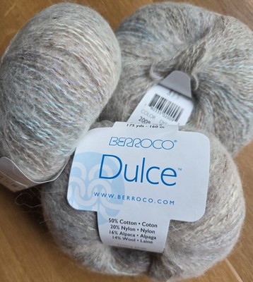 Lot of 3 Berroco Dulce   Cotton/Nylon/Alpaca/Wool   Worsted-4   Opal   50g/160m