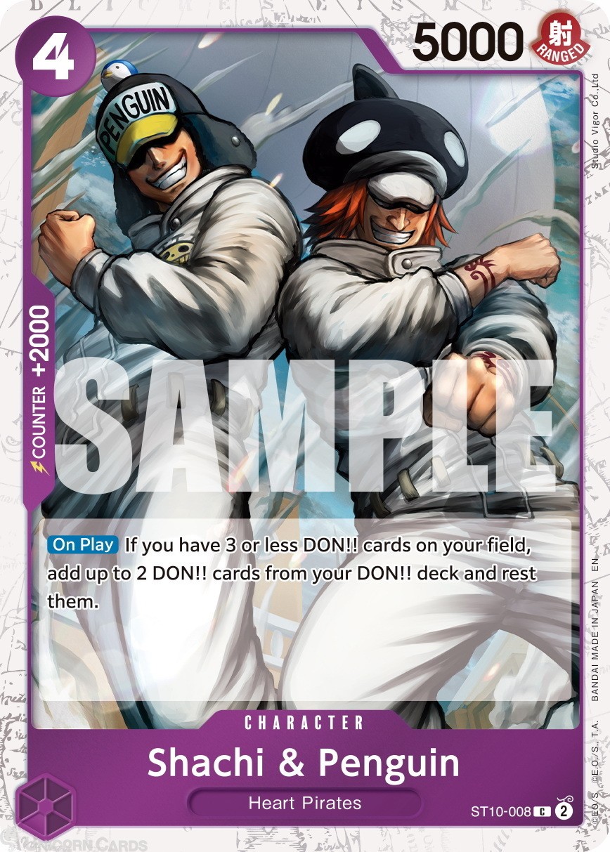ST10-008 Shachi & Penguin : Common Pirate Foil English One Piece TCG Card : PRB0