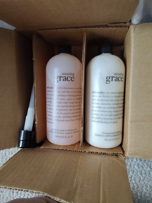 Philosophy Amazing Grace Shampoo Bath & Shower Gel & Firming Body Emulsion New