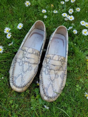 Sioux Lotti Form Lissi  Moccasin Größe 6 1/2 F, Leder: Viper, Farbe: Graphit,