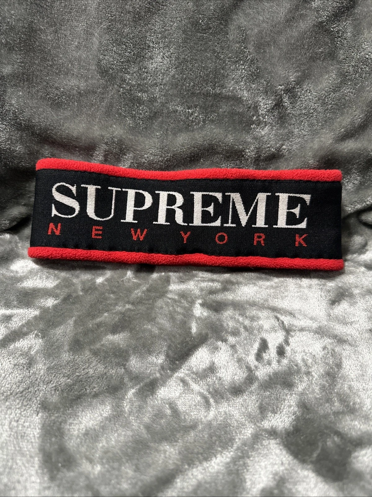 Supreme Fleece Headband Red/Black 100 % Authentic FW16