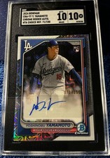 2024 Bowman Chrome Yoshinobu Yamamoto Refractor Auto 71/150 Perfect 10/10 MVP🔥