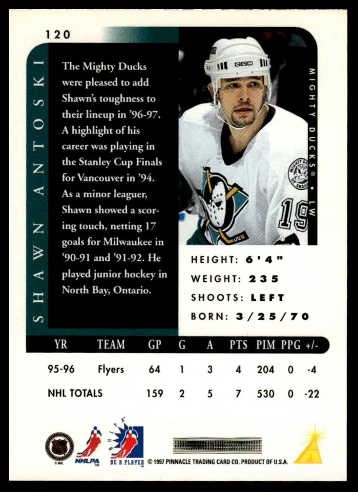 1996-97 Pinnacle Be a Player #120 Shawn Antoski Autographs - Image 2 of 2