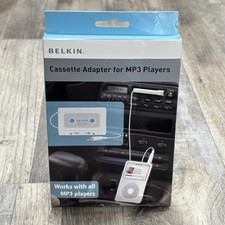 New BELKIN Cassette Tape 3.5mm Jack Adapter For iPod MP3 Players CD Players