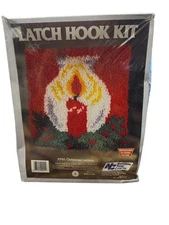 Vintage National Yarn Crafts Latch And Hook Kit XP81 Christmas Lantern