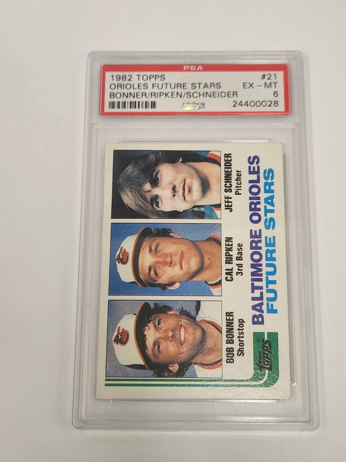 1982 Topps Cal Ripken Jr Rookie RC #21 Orioles Future Stars HOF PSA 6 EX-MT