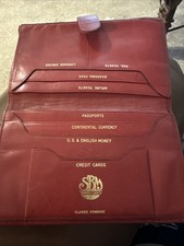 Vintage Leather Passport Holder Wallet Travel Organizer RED  Very Soft