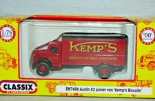 Classix Pocketbond Austin K2 Panel Van Kemp's Biscuits red 1:76