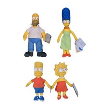 Jakks Pacific The Simpsons HOMER/MARGE/BART/LISA Simpson Plush Dolls Lot Of 4