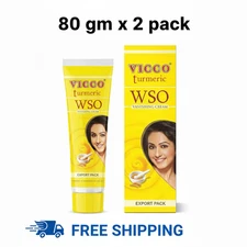Vicco Turmeric WSO Vanishing Cream 80g x2 Pack Herbal Ayurvedic Formula