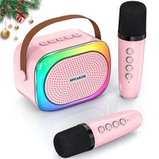 Mini Karaoke Machine for Girls Boys Ages 3-12, Portable Bluetooth Speaker Car...
