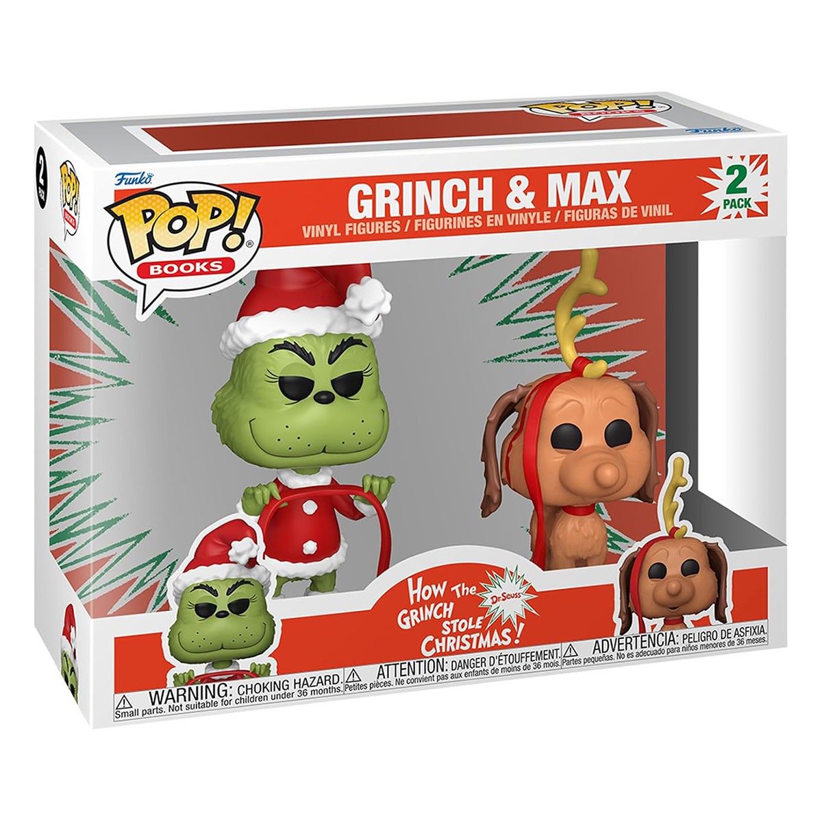 Funko Pop! Libros El Grinch Con Max 2PK - Cómo Robó Navidad