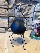 Whimsical Zebra Gourd Figural Art Made in Africa