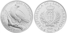 2025 San Marino Peregrine Falcon Five Euro 1oz 999 Silver Coin BU