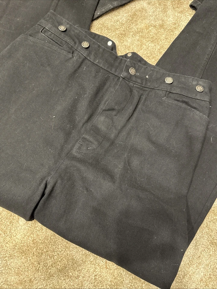 Wah Maker Buckle Back Black Denim Jeans Women 16 Cotton Western VTG USA Denim - Image 3 of 4