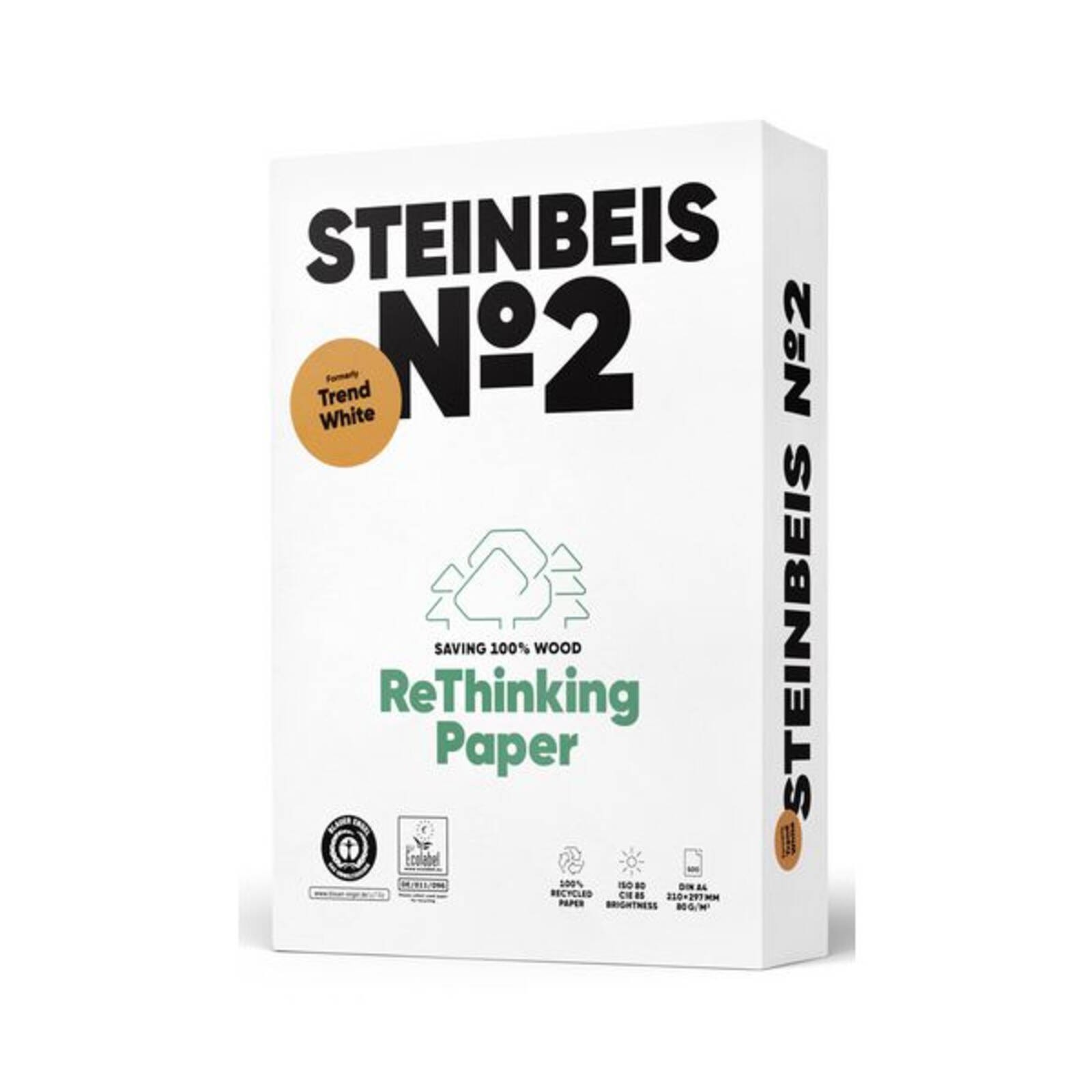 Steinbeis Trend White No.2 100% Recycled A4 Copier Paper (80gsm) - 2500 Sheets (